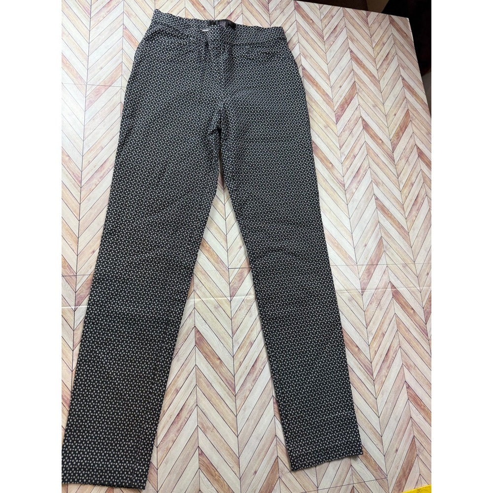89TH & MADISON Women's Black White Geometric Print‎ Stretch Pants Small S Career